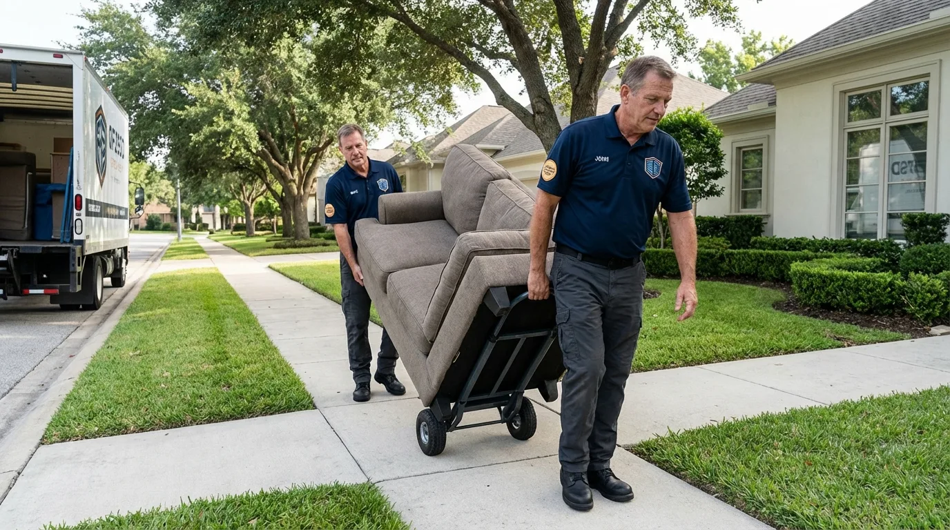 Local residential moving crew loading furniture in Sayreville, NJ
